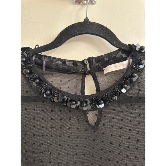 Zara Trafaluc Sheer Swiss Dot Embellished Collar Dress Whimsigoth Sheer Core M - Picture 6 of 7